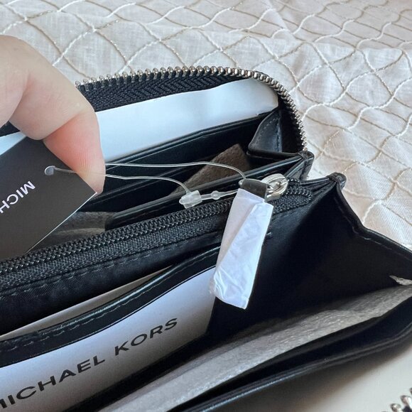 Michael Kors Copper Tech Zip Around Wallet Billfold MK Signature Canvas NWT - Picture 5 of 12